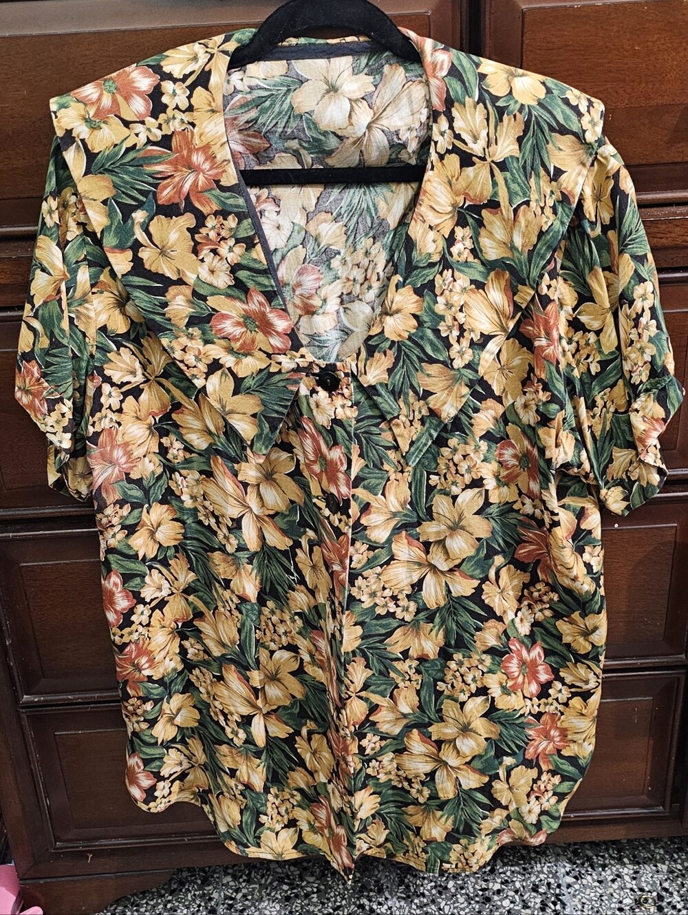 Handmade Vintage Tropical Floral Women's Top